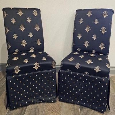 Pair of Navy Slipper Chairs