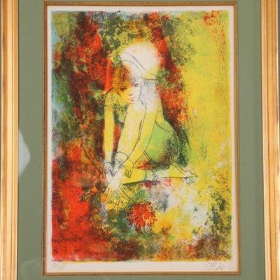 Jean-Baptiste Valadie signed lithograph