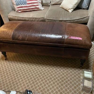 Leather ottoman