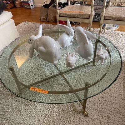 Circular glass top table