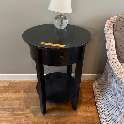 Black side table. 