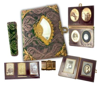 #14 â€¢ Antique Victorian Ornate Latch Photo Album with Mirror
