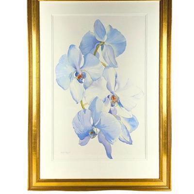 #5 â€¢ Giffin Russell: Original Signed Irises Watercolor Painting, Frames
