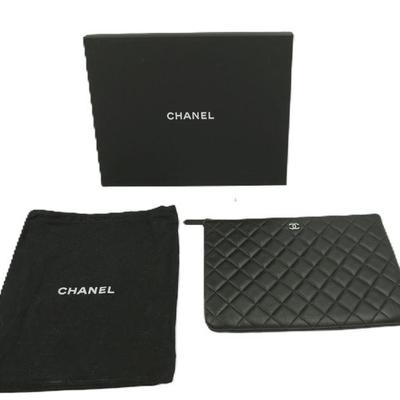CHANEL QUILTED IPAD CASE IN BOX WITH DUST COVER