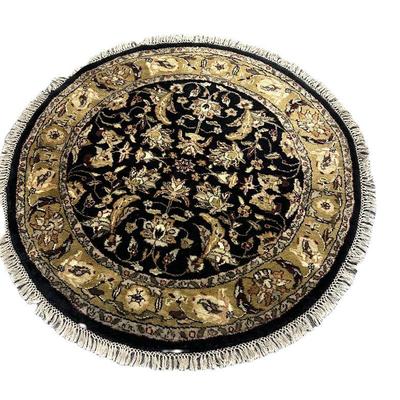 HAND KNOTTED WOOL ROUND RUG 49"