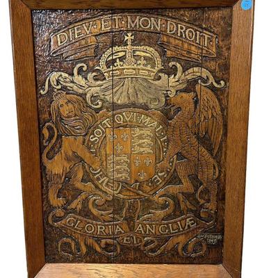 FINE 1896 JAMES WILLIAM FOSDICK FIRE ETCHED PANEL
