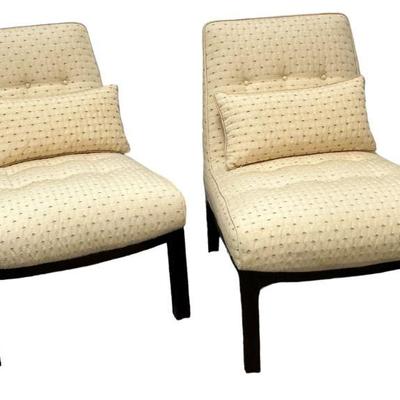 PAIR OF EDWARD WORMLEY MID CENTURY SLIPPER CHAIRS