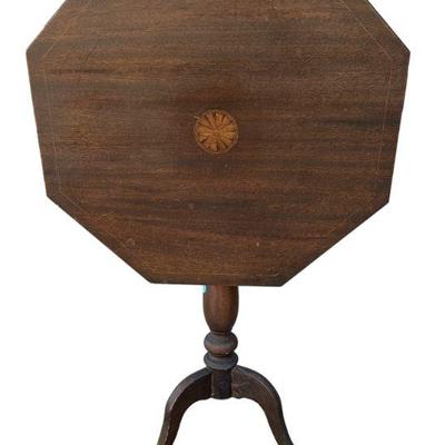 GEORGIAN INLAID TILT TOP TEA TABLE