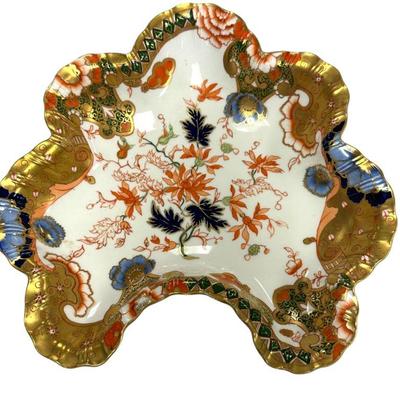 ANTIQUE MORTLOCKS 19TH C IMARI SHELL DISH