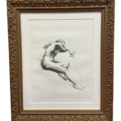 LARGE AYCE WILSON FRAMED NUDE DRAWING