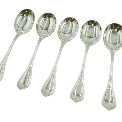5 TOWLE STERLING OLD NEWBURY CREAM SOUP SPOONS