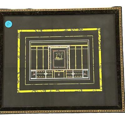 VINTAGE DETAILED ITALIAN GOUACHE PRINT
