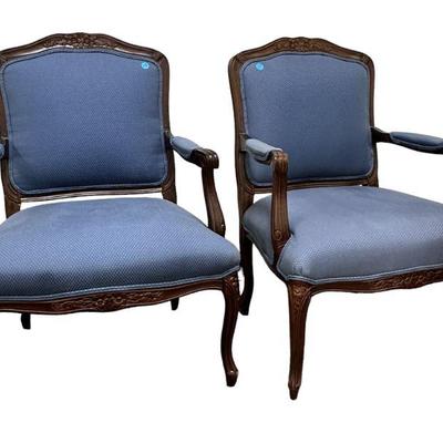 PAIR OF BALLARD DESIGNS LOUIS XV STYLE ARMCHAIRS