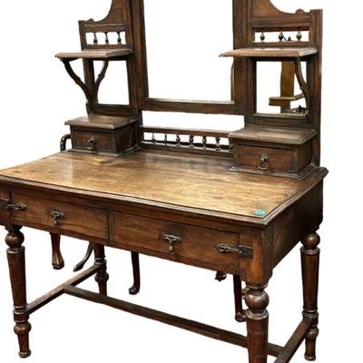 ANTIQUE / VINTAGE SOLID TEAK WOOD DRESSING TABLE