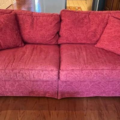 Ethan Allen red sofa