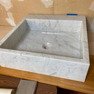 Solid Carrera marble sinks.
$500.00 each.5 available.