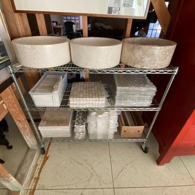 Solid Travertine Sinks and Tiles 