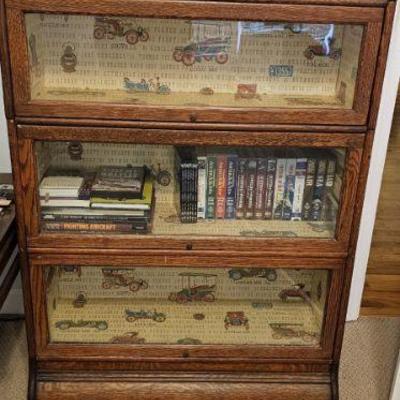 Authentic oak barrister Bookcase with 3 stacking shelf units/secret compartment $695.00
