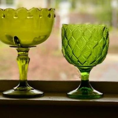 Vintage pressed glass LE Smith
