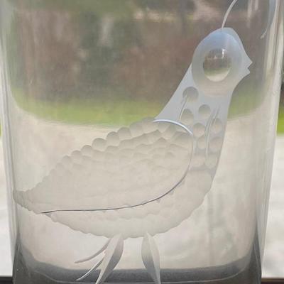 Vintage Etched Quail Glasses

