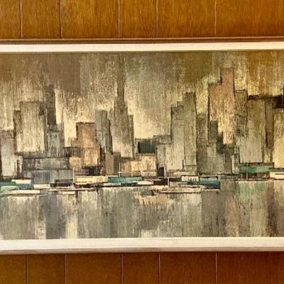 MCM Mad Men 1960's Cityscape art, signed Maio.