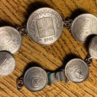 1940s Icelandic coin bracelet
