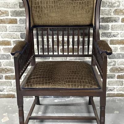 Late 19th C Edwardian Library Armchair