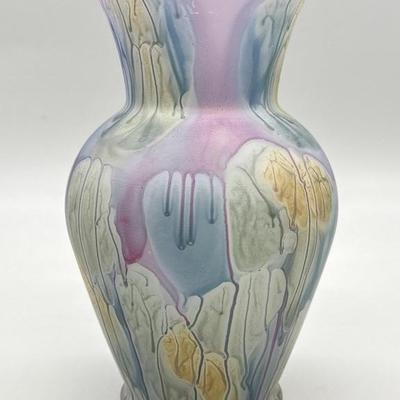 Vintage Art Nouveau Jerusalem Art Glass 7in Vase