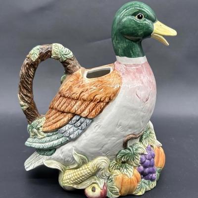 Fitz & Floyd Omnibus Ceramic Duck Pitcher