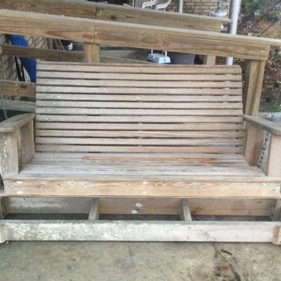 Wooden porch glider