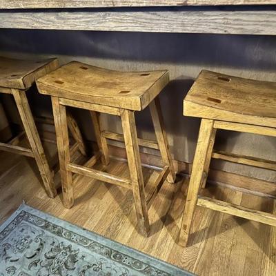 Wood bar stools - 6 available.