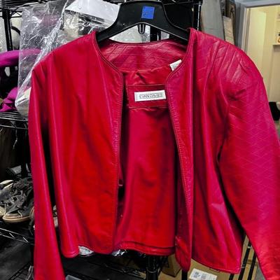 red leather jacket