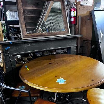 Round Wood Table and Chairs