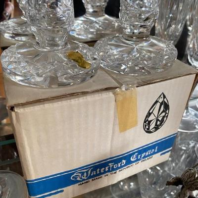 Vintage Waterford Crystal Candle Holders/Box