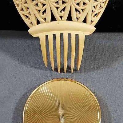 Vintage Hair Comb and Compact