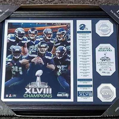 Seahawks Football Super Bowl Champions Coins & Photo 