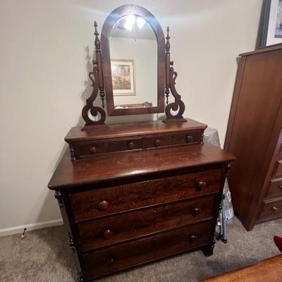Antique Dresser with Mirror $375