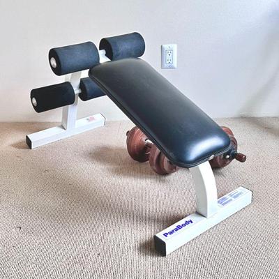 ParaBody Ab Bench - and Vintage Sears and Roebuck 7.5 lbs. Adjustable Dumbbell Weights