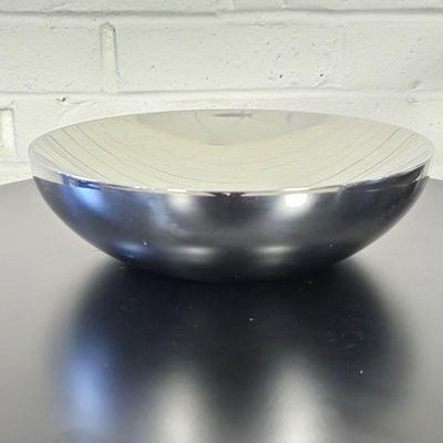 Alessi Italy Double Round Bowl in Polished Stainless Steel 8