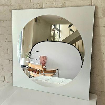  Room & Board Wall Mirror - Circle in Frosted Square Frame - 29