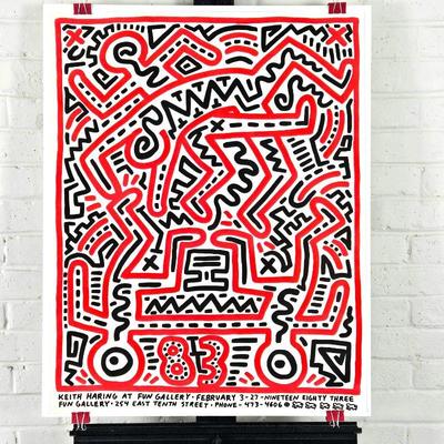 Authentic 1983 Keith Haring at Fun Gallery Lithograph - 23