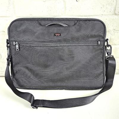 Tumi Black Ballistic Nylon Laptop Bag with Crossbody Strap & Carrying Handles - 12