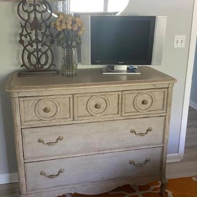 Stanley Cream Grey media Cabinet with Drawers 42" X 46" x 20"