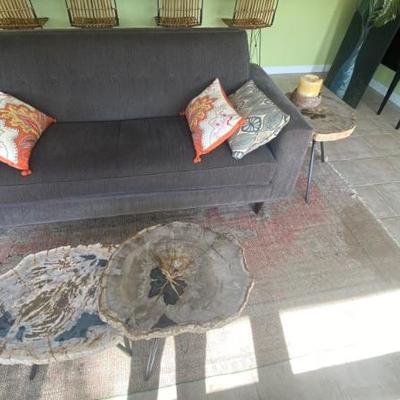 Grey loveseat area rug            10 ft x 6 ft