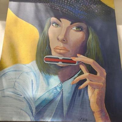 Harmonica Lady 24" X 30"