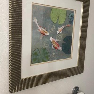 framed Koi fish