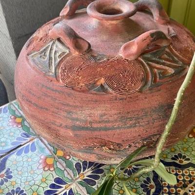 hand made native red pot 11" 