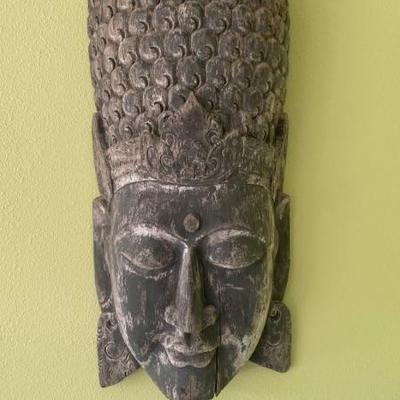 World market wood Buddha 35" x 17" 