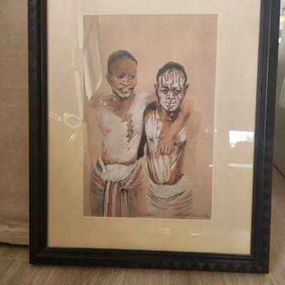 Framed 2 Boys-19 1/4" x 24 1/4" with frame