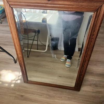 Wood Framed Mirror 27 1/2" X 37 1/2" 